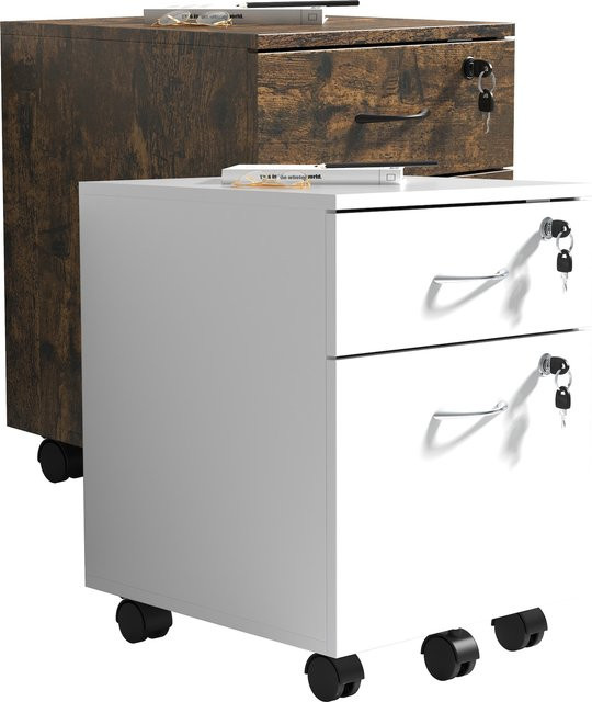 VCM Rollcontainer Baula M abschließbarer Beistellcontainer mit zwei Schubladen H x B x T: 55 x 40 x 44 cm - Bild 1