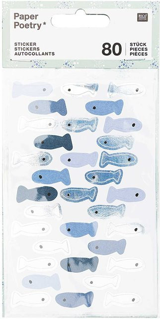 Rico Design Paper Poetry Sticker Fische 80 Stück - Bild 1