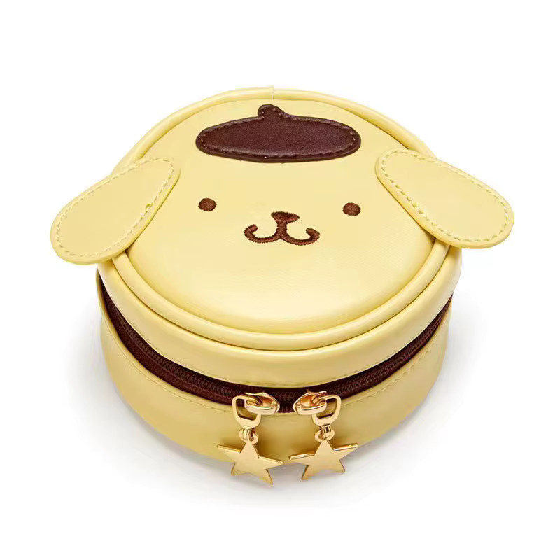 Sanrio Cinnamoroll Runde Aufbewahrungstasche als Tragbare Schmucktasche und Mini-Kopfhörer-Organizer aus Stoff - Bild 2