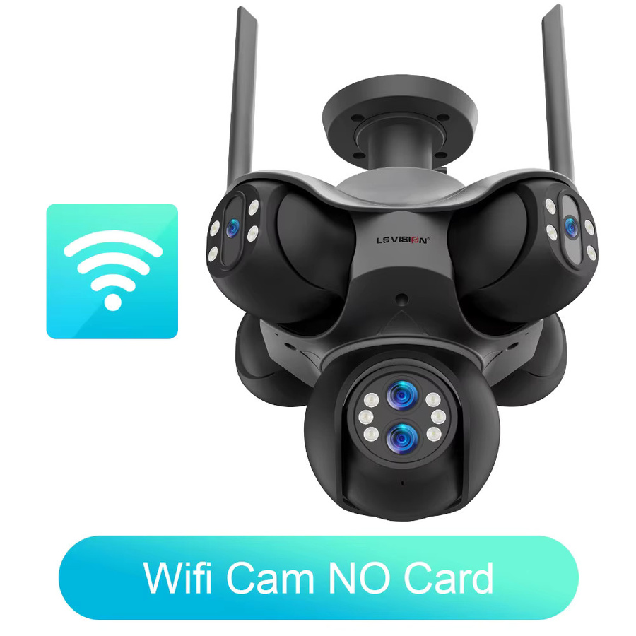 LS VISION Wifi PTZ Panorama-Überwachungskamera für den Außenbereich mit 6 Objektiven und 30 MP für die kabellose Videoüberwachung und Nachtsicht - Bild 7