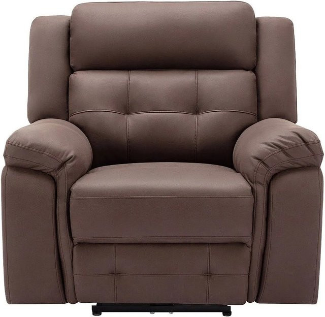 Vente-unique Relaxsessel Ortiano in Braun im Vintage-Stil mit Mikrofaser und Armlehnen, Höhe: 103 cm - Bild 1