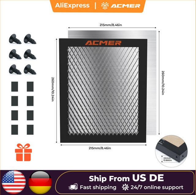 ACMER S1 Laser Waben Arbeitsplatte Universal Board für S1 Mini Laser Gravur Maschinen B/T/H: 260 x 215 x 22 mm - Bild 1