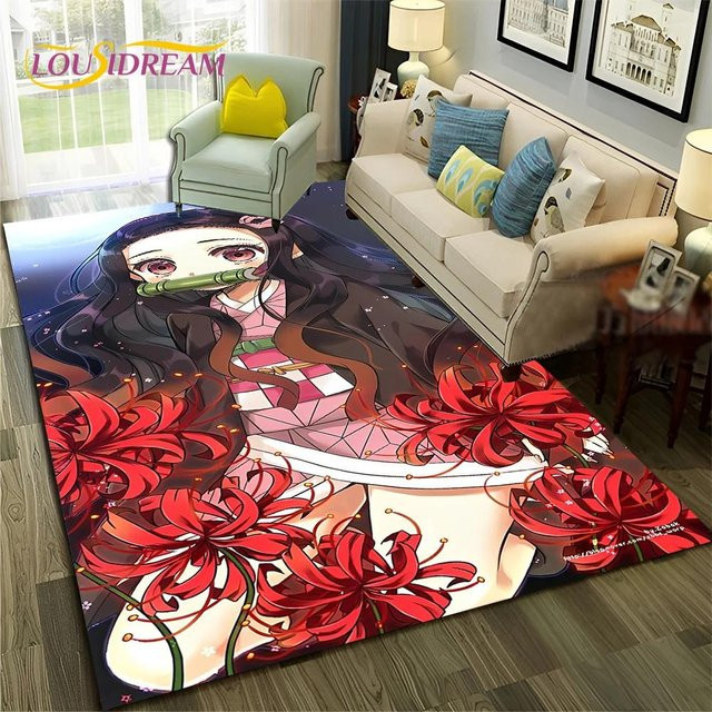 ChenYing01 Anime-Teppich Nezuko Kamado Demon Slayer für Wohnzimmer und Kinderzimmer, B/T: 100 x 70 cm, Mehrfarbig - Bild 1