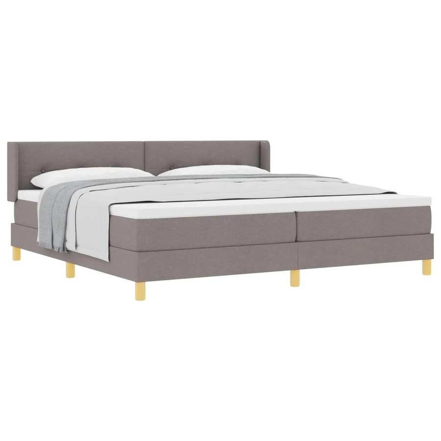 vidaXL Boxspringbett mit Matratze in Beige und Grau, B/T: 200 x 200 cm - Bild 2