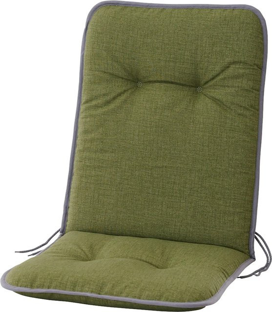 Siena Garden Sesselauflage Elda in Olivgrün, gesteppt und atmungsaktiv, B: 100 cm, T: 47 cm, H: 6 cm - Bild 1
