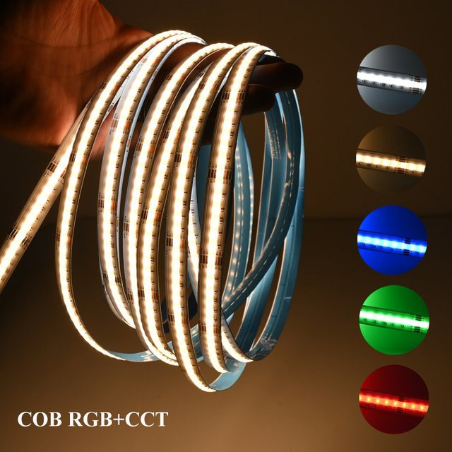 CENFAYA COB RGB+CCT LED-Streifen 24V RGBCW dimmbar multicolor Linearbeleuchtung mit RA90 - Bild 1