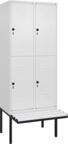 C+P Doppelstock-Spind Classic PLUS Sitzbank mit 2 Abteilen, auskragend, Kunststoff und Stahl, B/T/H: 212 x 80 x 81,5 cm - Bild 1