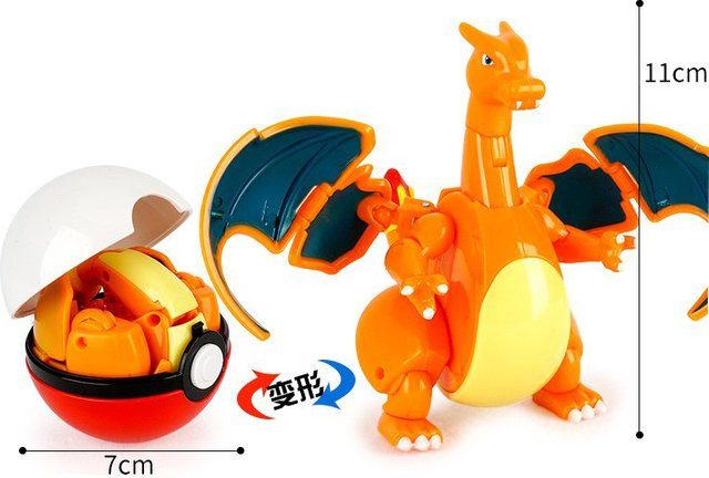 Pokémon Pikachu Glurak Gengar Pokeball, Verwandelbare Actionfiguren - Bild 1
