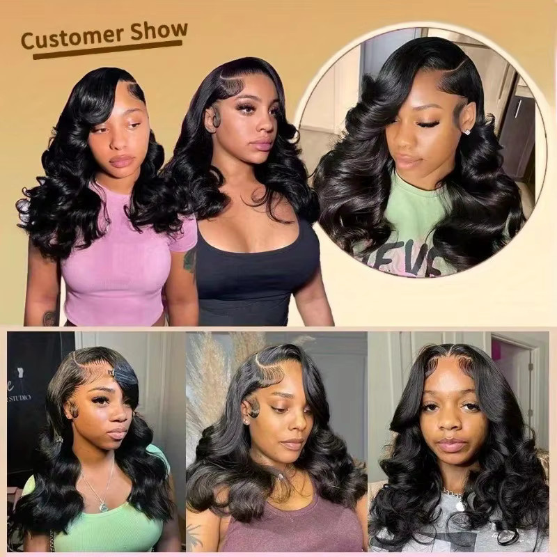 FIUMER Echthaarperücke, 13x6 Body Wave, Glueless, 200% Dichte - Bild 6