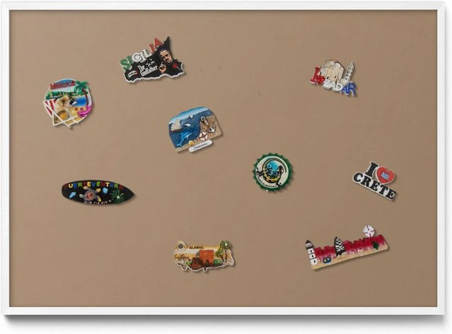 Tulup Magnettafel Metall mit abstraktem Design in Hellbraun, B: 100 cm, H: 70 cm - Bild 1