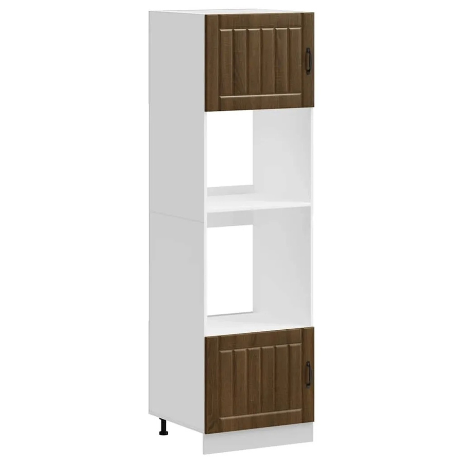 vidaXL Lucca Herdumbauschränke 2er-Set in Braun Eichen-Optik, B/T/H: 60 x 57 x 207 cm - Bild 2