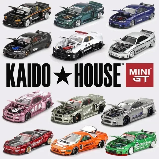 MINIGT Kaido House Nissan Skyline GT-R R34 R33 Honda NSX Racing Kaido Works V3 V2, Modellauto, 1:64, Metall - Bild 1