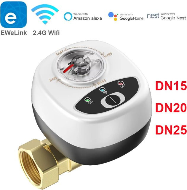 Intelligentes WLAN-Wasserventil und Gasregler mit EweLink App-Steuerung, Timer-Funktion und Kompatibilität mit Alexa und Google Home, DN15 - Bild 1