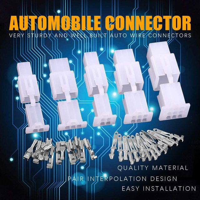AOKIN Automotive Stecker Kit 2 3 4 6 Pin Elektrische Draht Anschlüsse 2,8mm in Weiß, 10 Stück pro Los - Bild 1