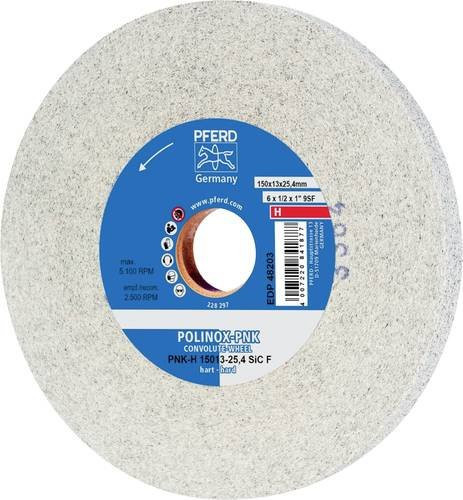 PFERD TOOLS POLINOX Gewickeltes Vlies-Rad PNK Fein für Finish, Farbe: Weiß, Durchmesser: 150 mm, Breite: 15 mm, Bohrung-Ø: 25,4 mm - Bild 1
