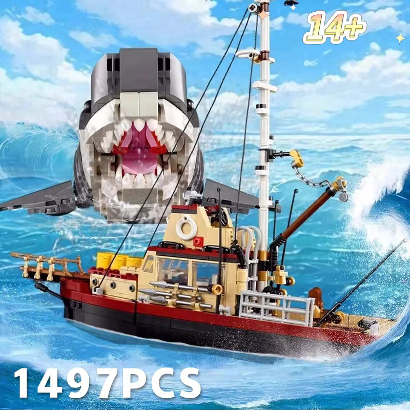 Potdemiel Jaws Diorama Boot Hai Piratenschiff, Bausteine, ab 14 Jahren - Bild 4