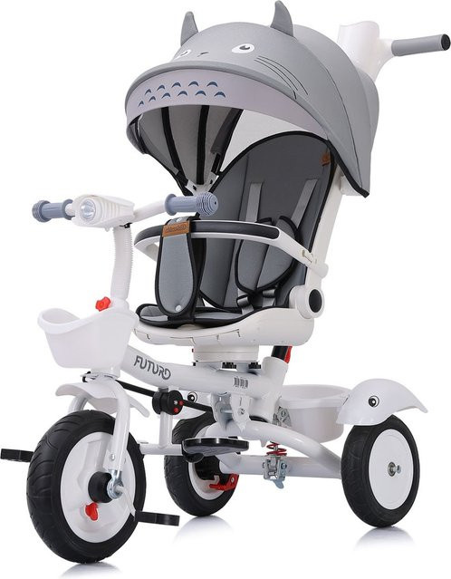 Chipolino Futuro 2 in 1 Tricycle faltbar mit Musik, Licht, Becherhalter, PU-Rädern, grau, ab 18 Monaten - Bild 1