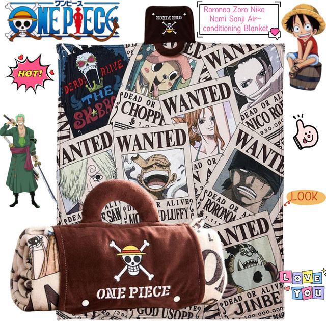 One Piece Anime Handdecke mit Roronoa Zoro, Nika, Nami und Sanji in Multicolour aus Polyester - Bild 1