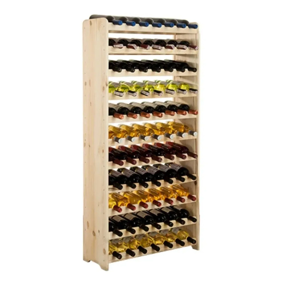 PROREGAL Weinregal Pinotwine aus massivem Kiefernholz, Natur Unbehandelt, braun, Kapazität: 77 Flaschen, H x B x T: 138,4 x 72,8 x 26,5 cm - Bild 2