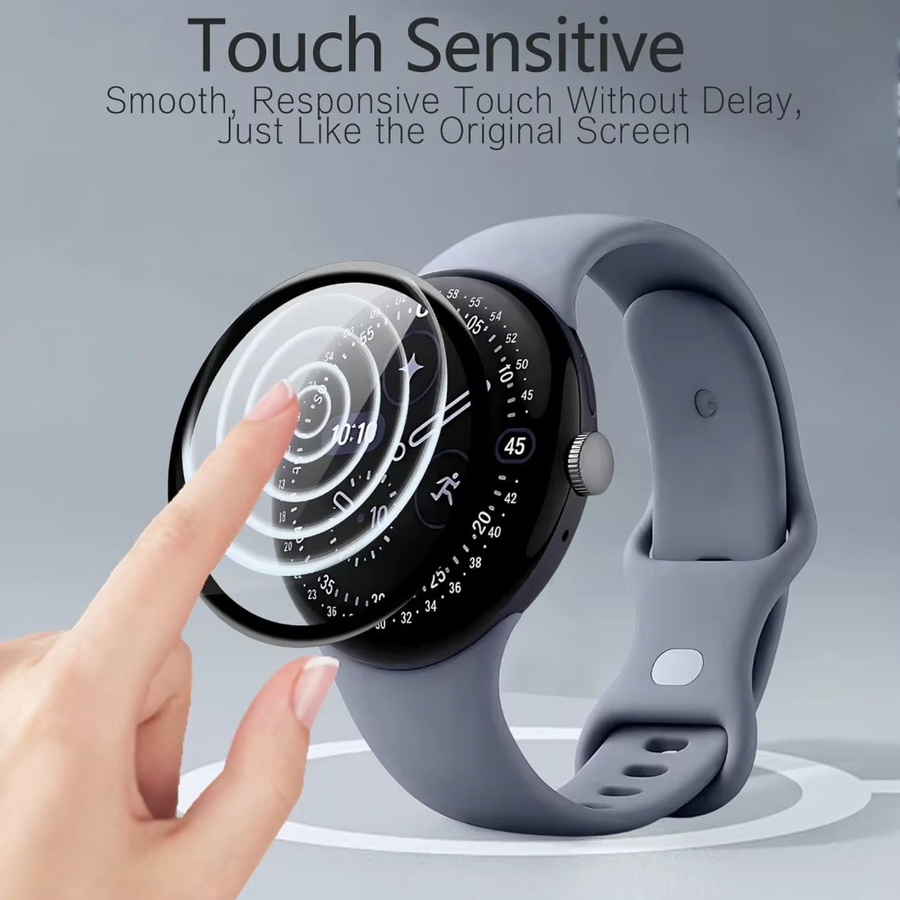 BAPPSUS Uhren-Displayschutz Google Pixel Watch, PMMA-Verbundfolien, Schwarz - Bild 4