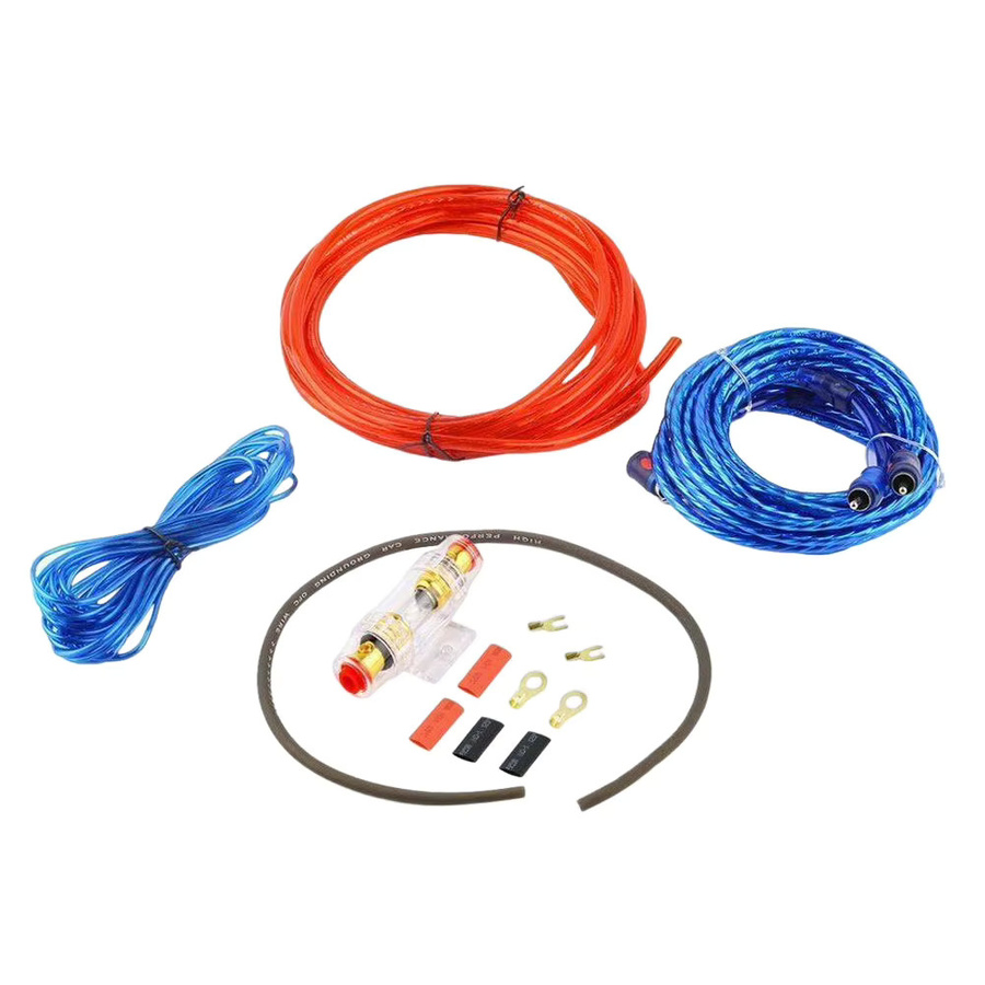 APWIKOGER Audio-Lautsprecher-Verkabelungsset 1500 W mit 8GA Subwoofer-Kabel, 60 AMP Sicherungshalter und 18GA Installationsdrähten in Multicolour - Bild 4