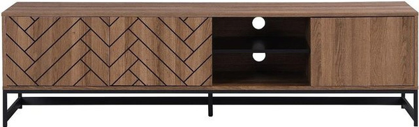 Vente-unique TV-Board Caratana in Schwarz und Naturfarben Dunkel mit einer Breite von 180 cm