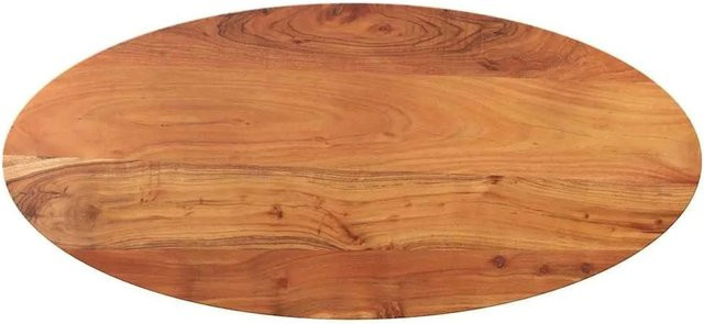 vidaXL Tischplatte Oval aus Akazien-Massivholz in Braun, B/T/H: 100 x 40 x 3,8 cm - Bild 1