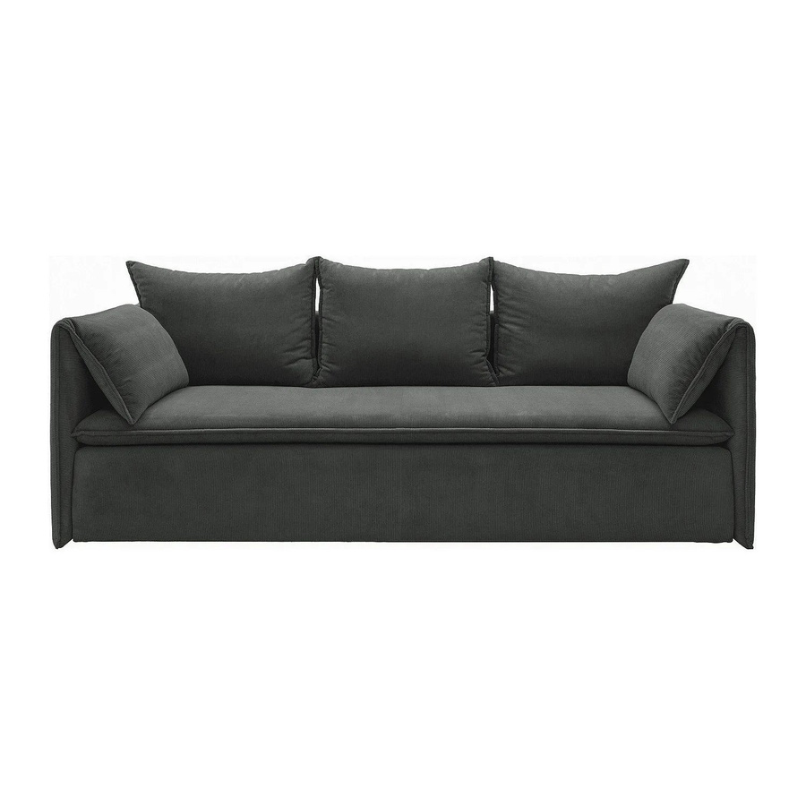 Schlafsofa Vente-unique Teodora in Anthrazitgrau mit Cord-Bezug, Breite: 218 cm - Bild 2