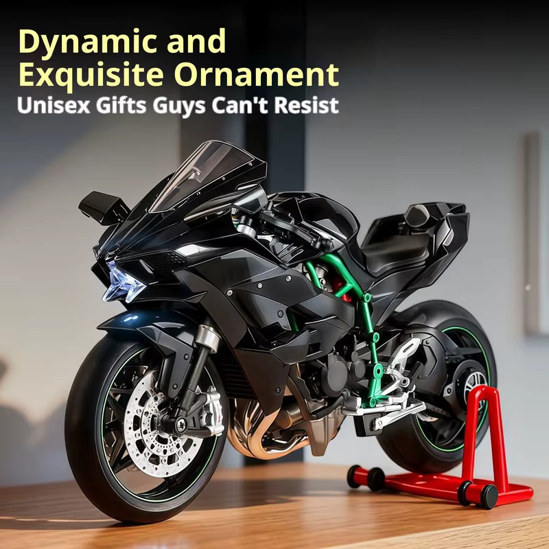 WELLY Kawasaki Ninja H2R, Motorrad aus Legierung, Maßstab 1:9, Schwarz - Bild 2