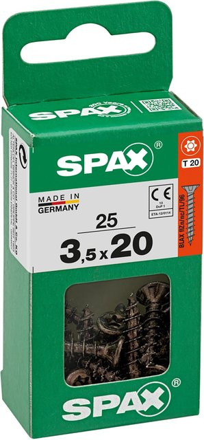 Spax Universalschraube VGW TSP aus Stahl, Schwarz, Durchmesser: 3,5 mm, Länge: 20 mm, 25 Stück - Bild 1