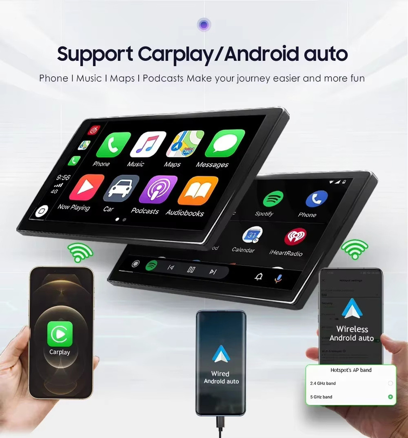 OSSURET Android 12 Autoradio mit Apple CarPlay und GPS für Mercedes-Benz A-, B-, V-Klasse, B200, W169, W245, W639, W906 Sprinter in Schwarz - Bild 3