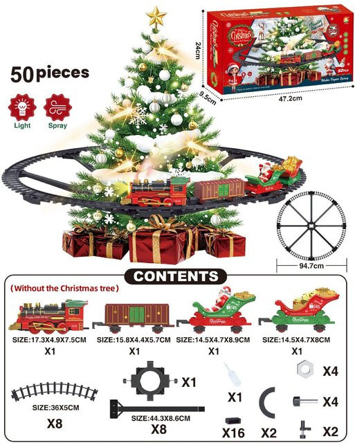 Linyi toy car Weihnachtszug, Elektrischer Zug, mit Musik und Licht, ab 4 Jahren - Bild 1