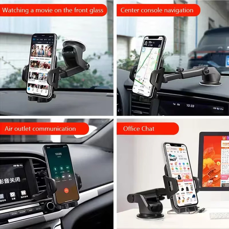 Universalauto 360 Grad drehbare Handyhalterung mit Saugnapf und einziehbarem Arm in Schwarz für iPhone 13, 12 Pro Max und Xiaomi - Bild 5