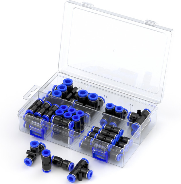 SteelShadow Pneumatisches Stecker Set mit Quick Release Schlauchanschlüssen für PU und PE Schläuche in den Größen 4mm, 6mm, 8mm, 10mm und 12mm - Bild 1