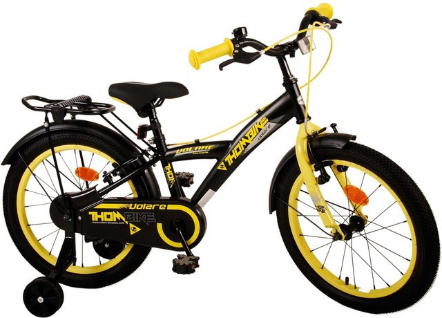 TPFSports Thombike Kinderfahrrad, 18 Zoll, Schwarz/Gelb, 2 Handbremsen - Bild 1