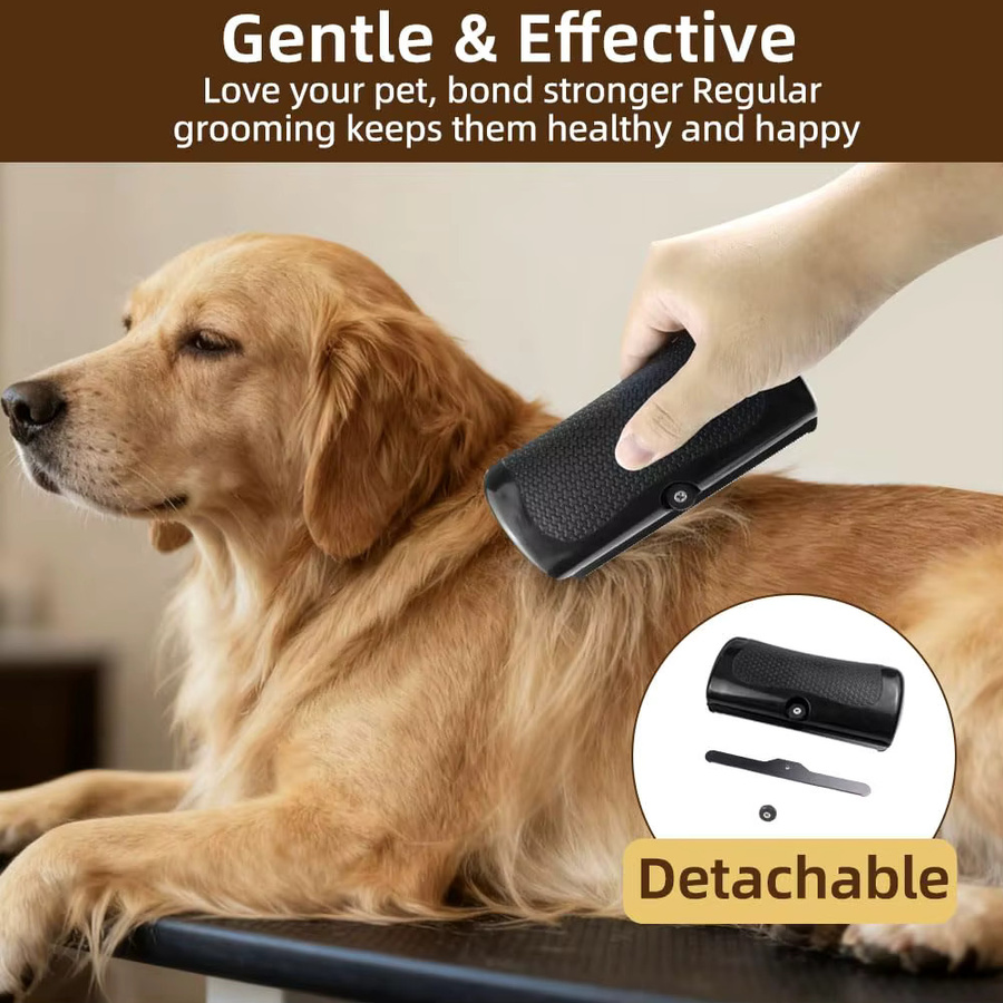 COOYOMOO Professionelle Tierbürste für Hunde und Katzen in Schwarz zur Fellpflege und Entfernung von Fellknoten - Bild 5