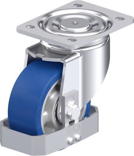 Blickle Stahlblech-Lenkrolle LH-ALBS 127K-FS in Silber und Blau mit Rad-Durchmesser 125 mm und einer Tragfähigkeit von 450 kg - Bild 1