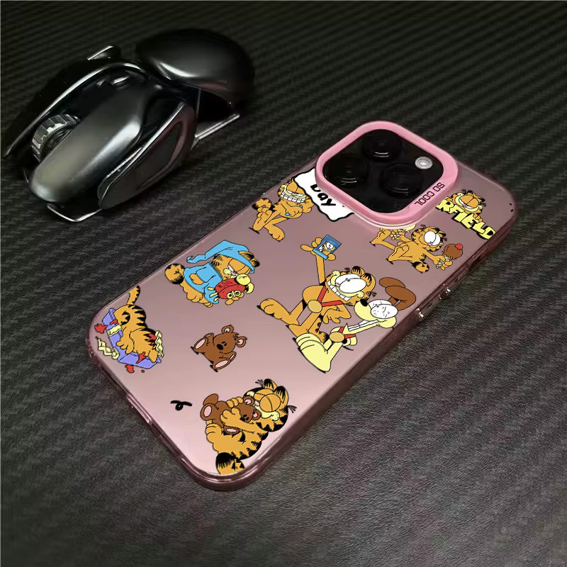Mattierte Cartoon Garfield Handyhülle für Samsung Galaxy A-Serie in Pink - Bild 2