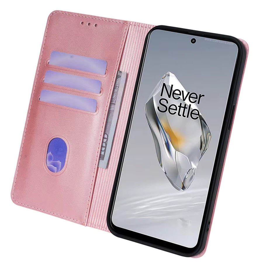 Magnetische Business Leder Brieftasche Handyhülle mit Cover Stand für OnePlus 13 12 11 10 9 8 Pro 12R 9R 10T 8T 9RT in Blau und Pink - Bild 2