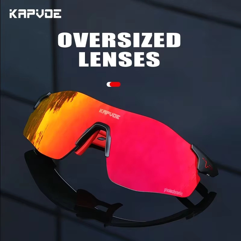 Kapvoe Sportsonnenbrille, randlos, rot blau, Herren, Kunststoff - Bild 2