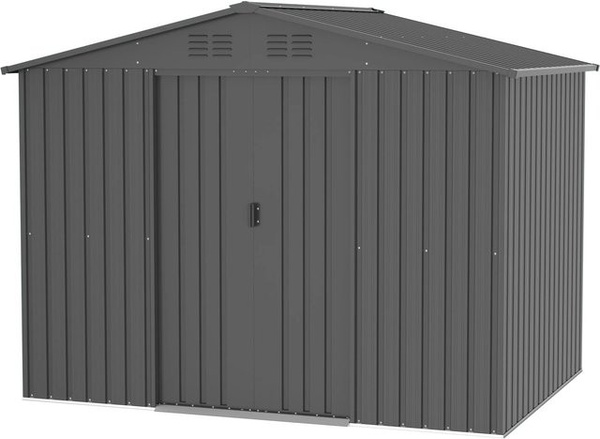 Tepro Metallgerätehaus Flex Shed X-Large aus verzinktem Stahlblech, Anthrazit, B/T/H: 253 x 192 x 181 cm