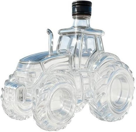 Arabella Whiskey-Karaffe in Traktorenform aus klarem Glas mit Deckel, 300 ml, Weiß - Bild 1
