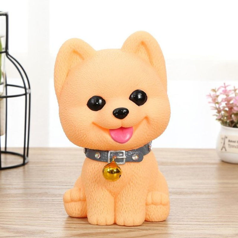 Dekorative Hunde-Spardose von qijuestate in Orange aus Kunstharz - Bild 1