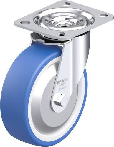 Blickle L-POTHS 125KA-FA Stahlblech-Lenkrolle in Blau mit 125 mm Rad-Durchmesser und 250 kg Tragfähigkeit - Bild 1