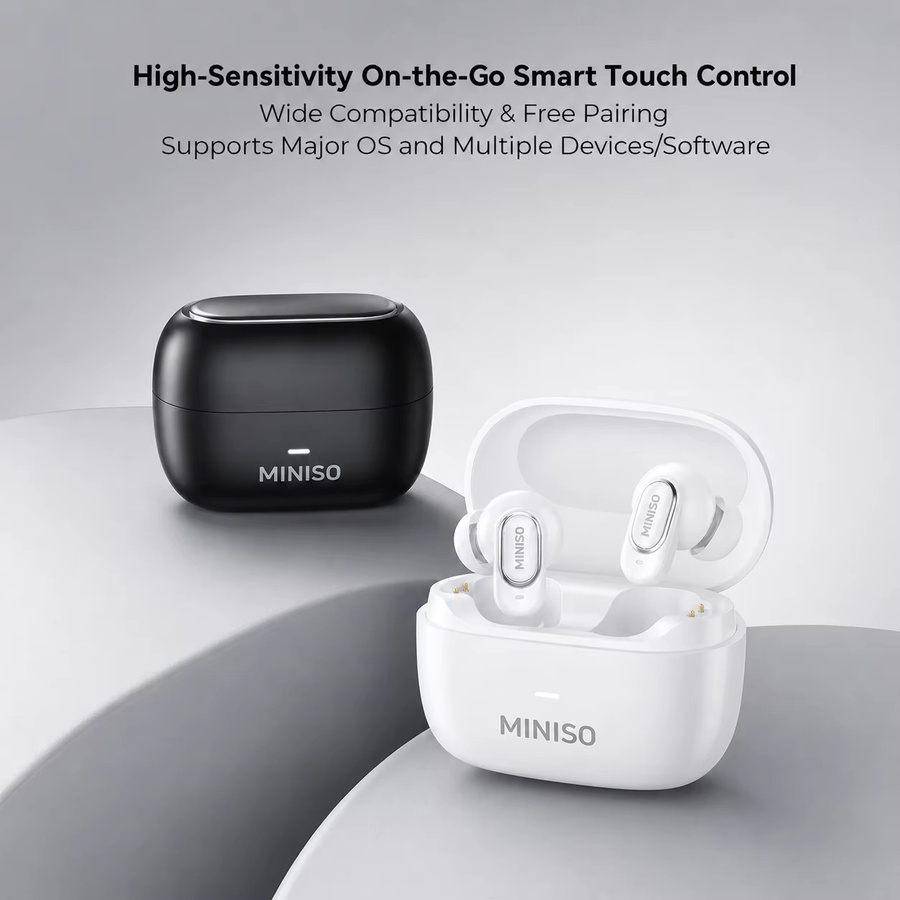 MINISO MS130 Kabellose Bluetooth Kopfhörer mit Geräuschunterdrückung und Dual-Mikrofonen in Weiß oder Gelb - Bild 2
