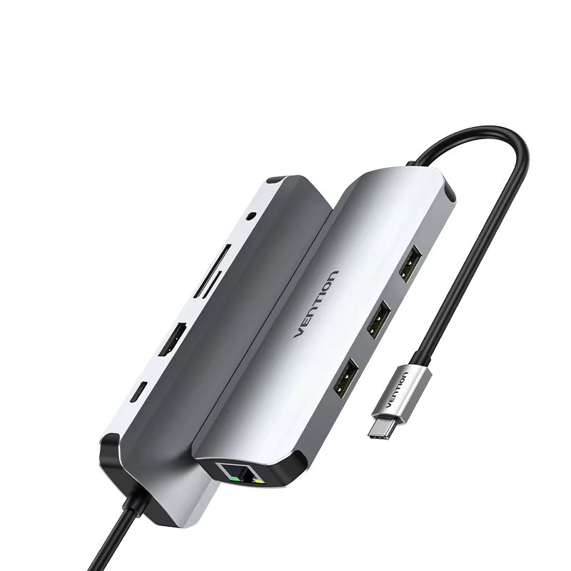 Vention USB-C-Hub mit HDMI 4K UHD, Ethernet/LAN und PD 100W USB-Splitter für MacBook Pro, iPad, iPhone und Laptop - Bild 6