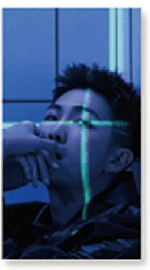 BTS 3D-Foto-Lentikular-Lesezeichen Version 2 in Blau aus Papier - Bild 1