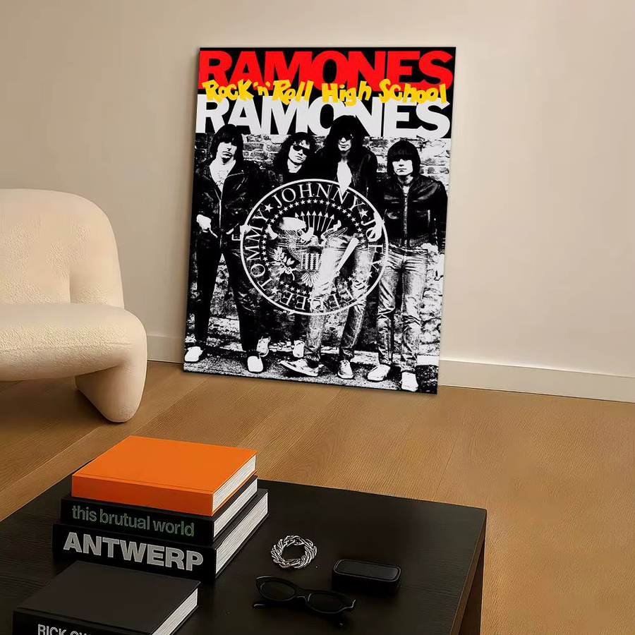 MINISO Ramones Poster Aufkleber Retro Wandkunst Motiv Zu Ruin Mehrfarbig - Bild 4