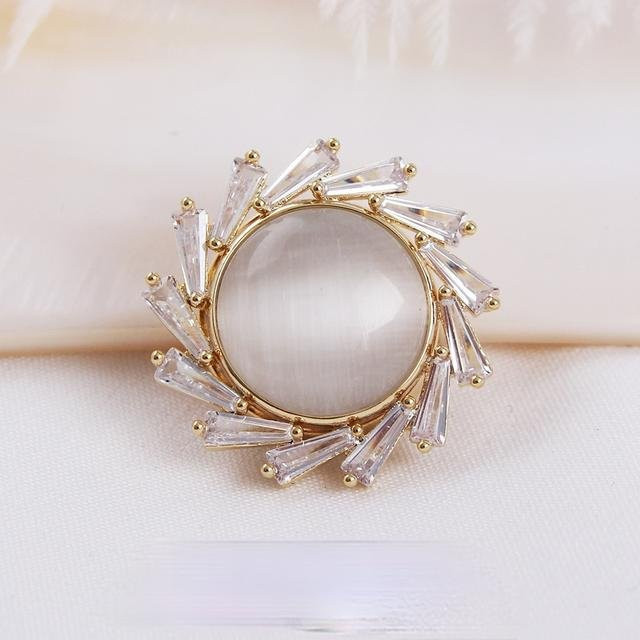 YIRAN Jewelry Brosche Eule, Zirkonia, Kristall, Schwarz, Unisex - Bild 1