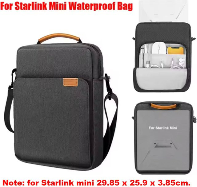 SZKOSTON Reise-Aufbewahrungstasche für Starlink Mini, wasserdichte Umhängetasche und Crossbody-Tasche für Zubehör, Schwarz - Bild 1